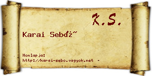 Karai Sebő névjegykártya